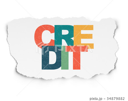 Business concept: Credit on Torn Paper background 34879882