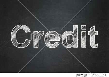 Business concept: Credit on chalkboard background 34880031