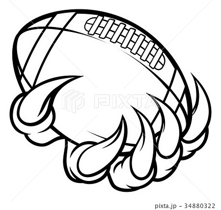 Monster Animal Claw Holding American Football Ballのイラスト素材