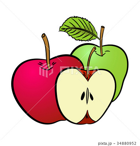 Isolated Apples on white background - Vector Isolated Apples on white background - Vector 34880952
