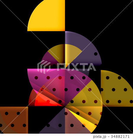 Circle elements on black background Circle elements on black background 34882171