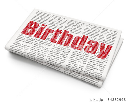 Entertainment, concept: Birthday on Newspaper Entertainment, concept: Birthday on Newspaper 34882948