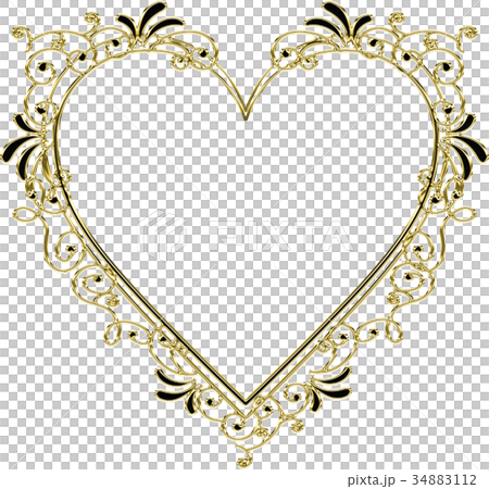 Metallic Textured Ornament | Heart Shape Gold | Baroque ornament Metallic Textured Ornament | Heart Shape Gold | Baroque ornament 34883112