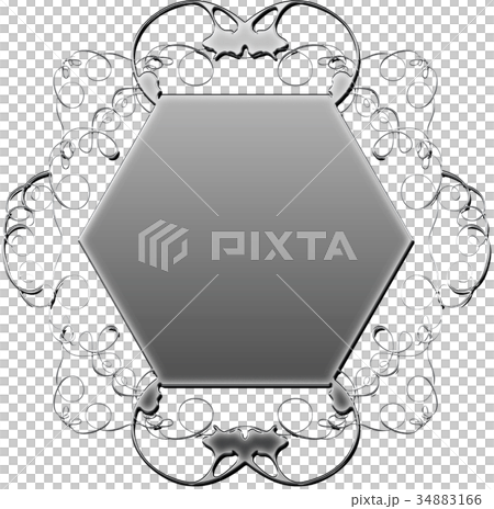 Metallic Textured Ornament | Octagon Gold | Baroque ornament 34883166