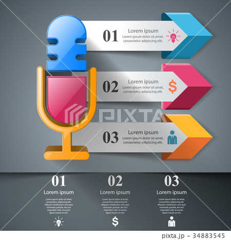 Business illustration - microphone infographic. 34883545