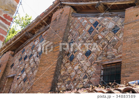 Stone wall of old building in medieval  castle 34883589