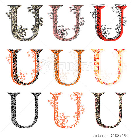 Various combination fishnet letter U. 34887190