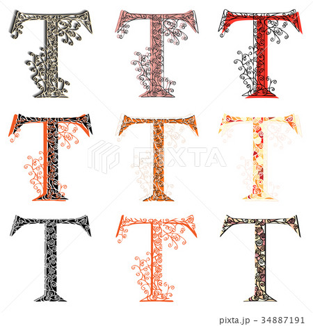 Various combination fishnet letter T. 34887191