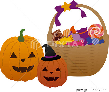 ハロウィン お菓子バスケットのイラスト素材 [34887237] - PIXTA