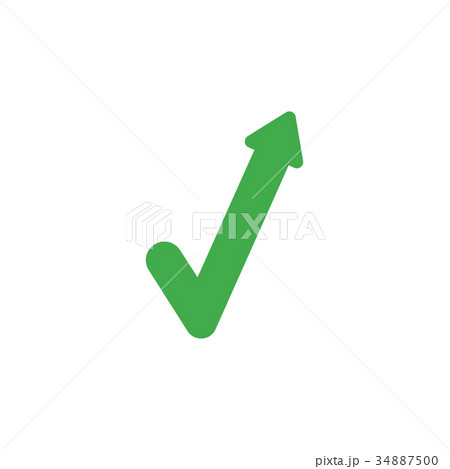 Vector concept check mark with arrow pointing up 34887500