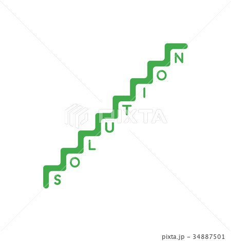 Vector concept of stairs with solution word Vector concept of stairs with solution word 34887501