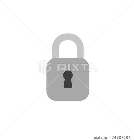 Flat design style vector of closed padlock 34887504