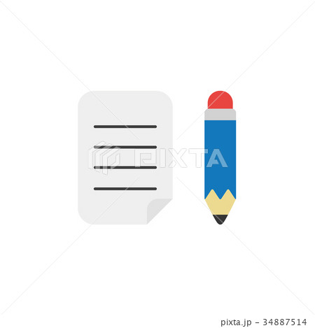 Vector concept of written paper with pencil 34887514