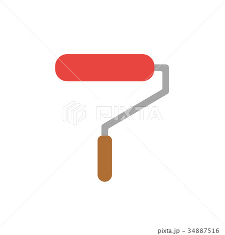 Flat design style vector of roller paint brush 34887516