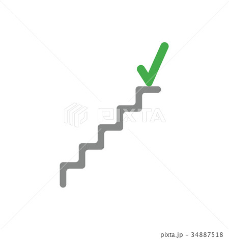 Vector concept of stairs with check mark on top 34887518