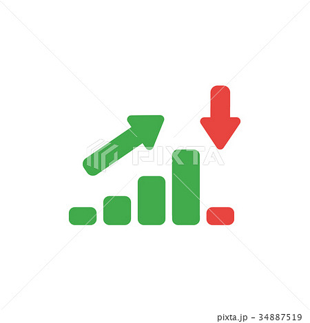 Vector concept sales bar chart moving up and down 34887519