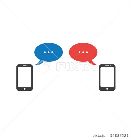 Vector concept smartphones with speech bubbles 34887521
