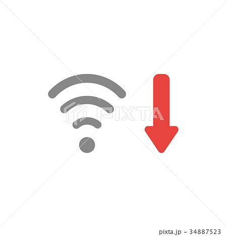 Vector concept of wifi with arrow pointing down 34887523