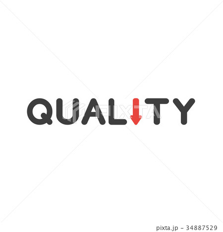 Vector concept of quality with arrow moving down 34887529