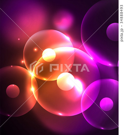 Blurred glowing circles, digital abstract 34888493