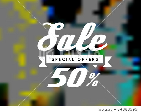 Sale, special offer, vector illustration on blurry 34888595
