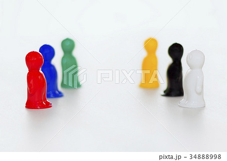 Concept of negotiation or confrontation. figurines Concept of negotiation or confrontation. figurines 34888998