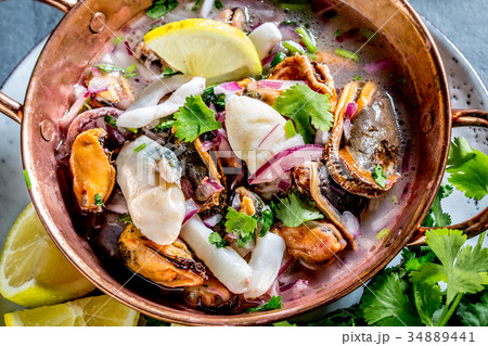 Peruvian Latin American seafood shellfish ceviche 34889441
