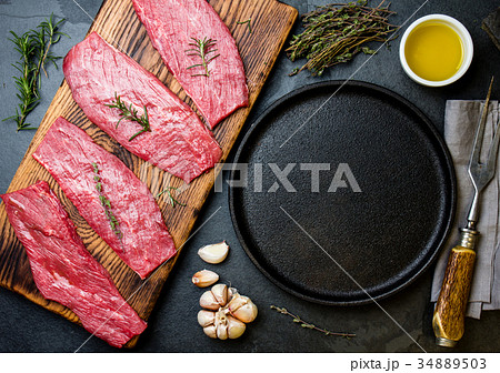 Fresh raw meat beef steaks. Beef tenderloin in 34889503