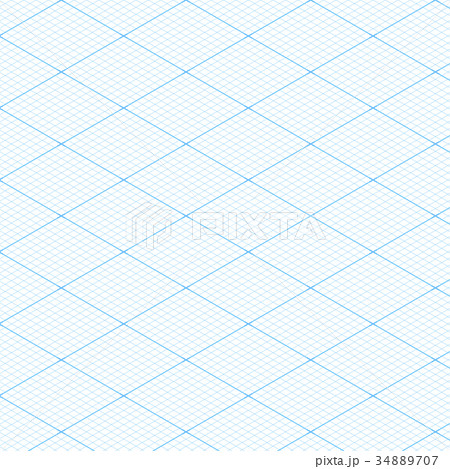 White isometric blueprint grid seamless pattern 34889707