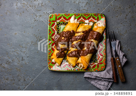 Mexican cuisine. Traditional Mexican chicken 34889891