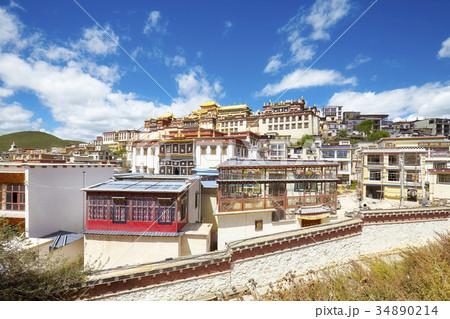 Songzanlin Monastery, Yunnan, China. 34890214