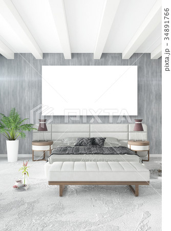 Loft bedroom in modern style interior design with 34891766