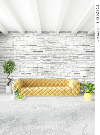 Yellow bedroom or livingroom in modern style 34892213