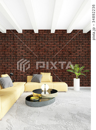 Yellow bedroom or livingroom in modern style Yellow bedroom or livingroom in modern style 34892236
