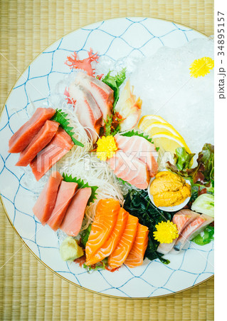 Raw and fresh sashimi fish meat 34895157