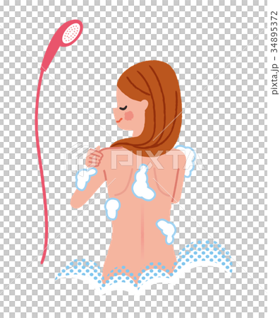 体を洗う女性 手洗い 体を洗う女性 手洗い 34895372