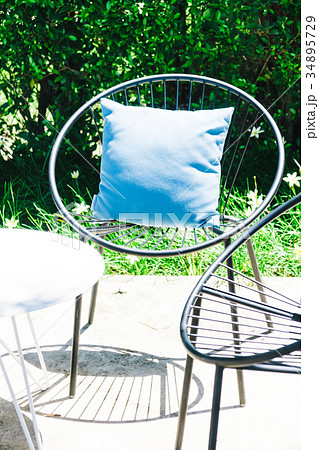 Patio with Pillow on chair and table set Patio with Pillow on chair and table set 34895729