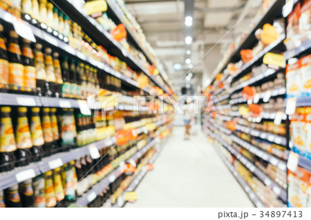 Abstract blur and defocused supermarket shopping in department store Abstract blur and defocused supermarket shopping in department store 34897413