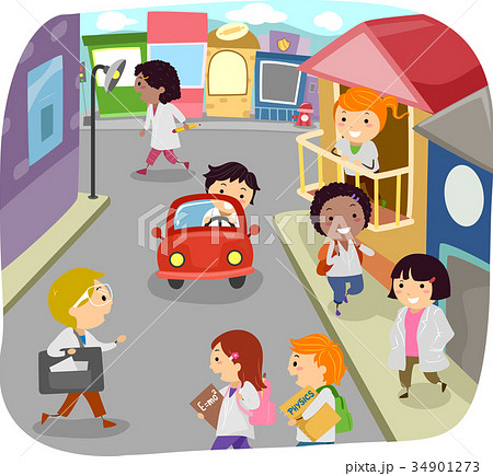 Stickman Kids Physics Buildings Illustration Stickman Kids Physics Buildings Illustration 34901273