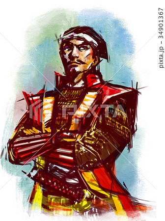戦国武将 ラフタッチ 豊臣秀吉 烏帽子姿 01のイラスト素材 34901367 Pixta