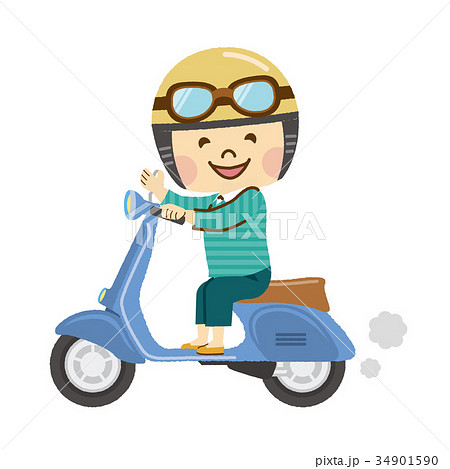 バイクに乗る男性 34901590