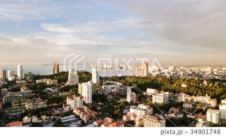 Aerial landscape view of Pattaya city in Thaland Aerial landscape view of Pattaya city in Thaland 34901748