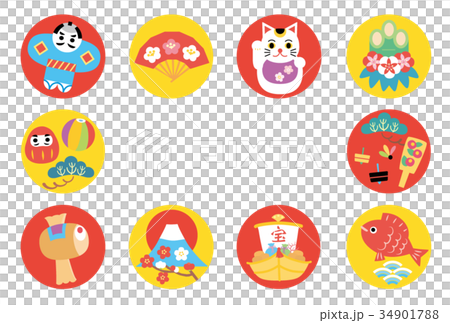 年賀状テンプレート（戌年） 34901788