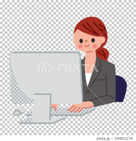 Business woman personal computer Business woman personal computer 34902274