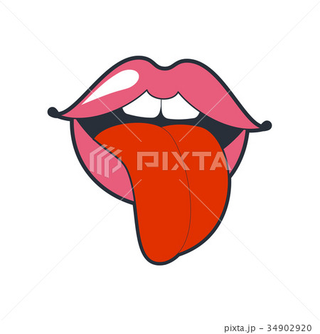Lips kiss. Vector patch, sticker isolated on white 34902920