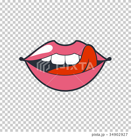 Quirky lips. Vector patch, sticker isolated on a 34902927