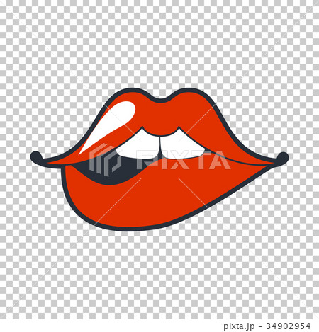 Lips kiss. Vector patch, sticker isolated on white 34902954