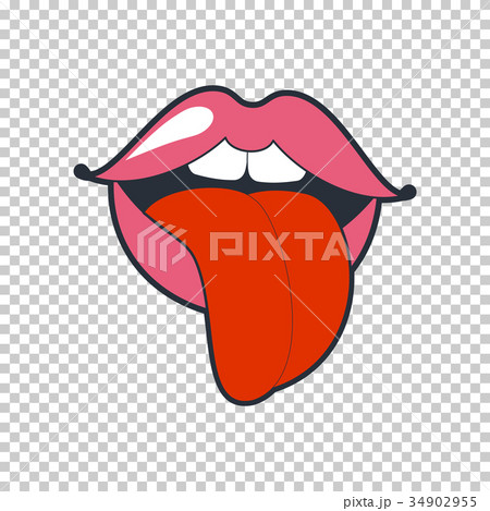 Lips kiss. Vector patch, sticker isolated on white 34902955