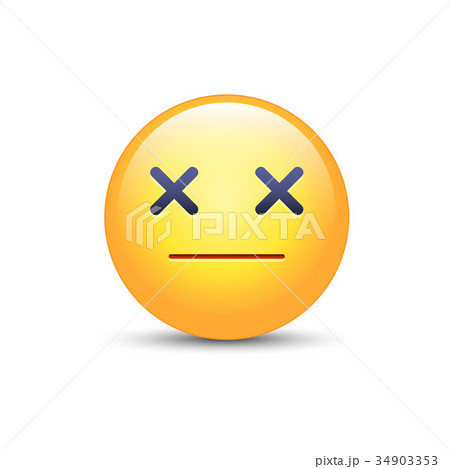 Dizzy emoji face. Cross eyes emoticon vector icon Dizzy emoji face. Cross eyes emoticon vector icon 34903353