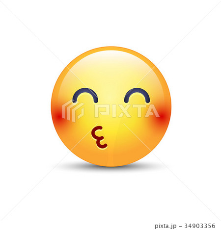 Smiley sending an air kiss with closed eyes 34903356